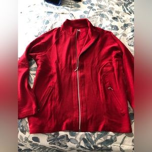 Red lightweight ladies zippered jacket